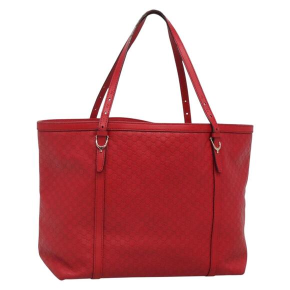 GUCCI Micro GG Canvas Micro Guccissima Bag Leather Red Gold - Picture 1 of 16